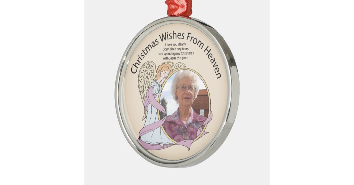 christmas wishes from heaven ornament zazzle christmas wishes from heaven ornament zazzle