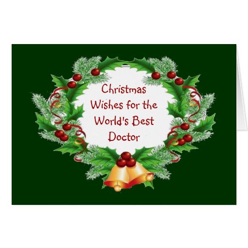 Christmas Wishes Holly Berry Wreath for Doctor Card | Zazzle Christmas Wishes Holly Berry Wreath for Doctor Card | Zazzle