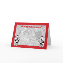 Christmas wishes photo cow card template