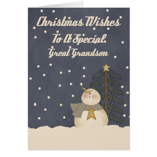 Christmas Wishes To A Special Great Grandson Card | Zazzle