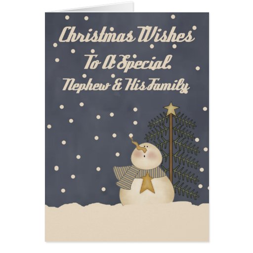 Christmas Wishes To A Special Nephew And Family Card | Zazzle