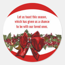 Christmas wishes verse PERSONALIZE Round Stickers