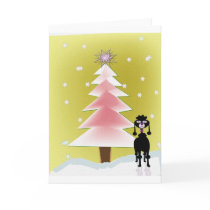 Christmas with a poodle cards