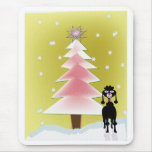 Christmas with a poodle mouse mats