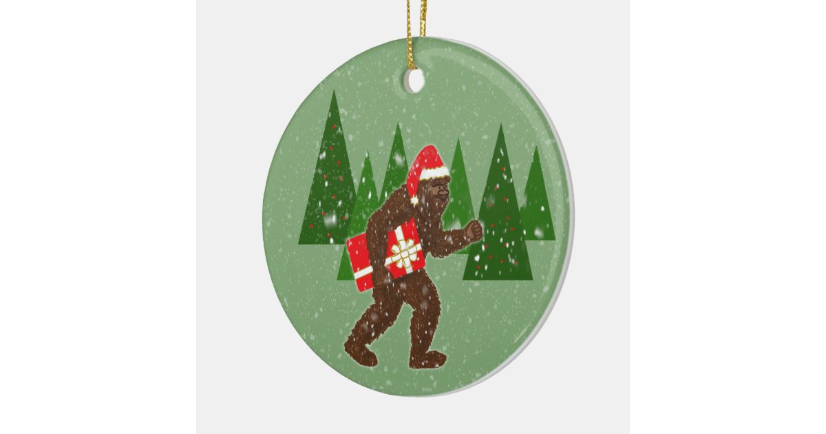 christmas with bigfoot ceramic ornament zazzle christmas with bigfoot ceramic ornament zazzle