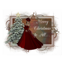 Christmas Woman (Red Dress Design) Print
