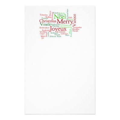 Christmas Word Cloud Customized Stationery