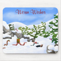 Christmas worms mousepad