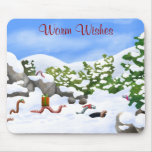 Christmas worms mousepad