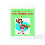christmas wrapped present in the box joke cards