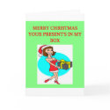 christmas wrapped present in the box joke cards