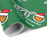 Christmas wrapping paper | Santa hat basketball