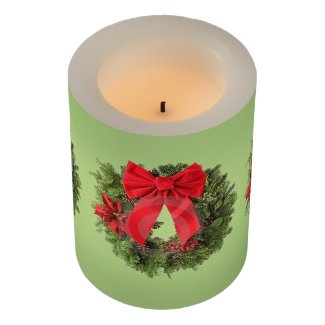 Christmas Wreath Flameless Candle