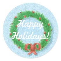 Christmas Wreath Gift Tag Sticker