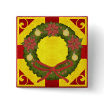 Christmas Wreath Gold Red buttons