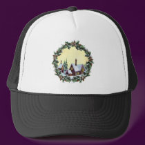 CHRISTMAS WREATH & HOUSES by SHARON SHARPE hats