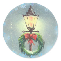 CHRISTMAS WREATH & LAMP by SHARON SHARPE stickers by sharonsharpe CHRISTMAS WREATH & LAMP by SHARON SHARPE stickers