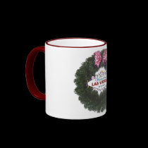 Christmas Wreath Las Vegas Sign Mug by vegasdusoleil Christmas Wreath Las Vegas Sign Mug
