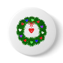 Christmas Wreath of Hearts Pin