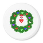 Christmas Wreath of Hearts magnets