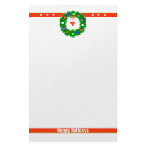 Christmas Wreath of Hearts stationery