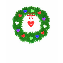 Christmas Wreath of Hearts t-shirts
