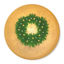 Christmas Wreath on Gold magnets