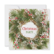 Christmas Wreath Party invitation