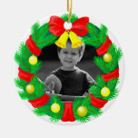 Christmas Wreath Photo Ornament