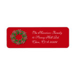Christmas Wreath Return Address Label