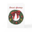 Christmas Wreath, Season's Greetings cards by AuntBetsy Christmas Wreath, Season's Greetings cards