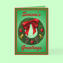 Christmas Wreath, Season's Greetings cards