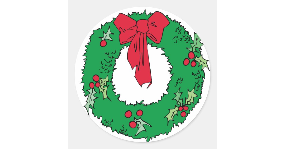 Christmas Wreath stickers | Zazzle