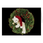 Christmas Wreath with Bear Greeting Card