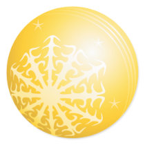 Christmas Yellow Bubble Snowflakes & Stars stickers by Ruxique Christmas Yellow Bubble Snowflakes & Stars stickers