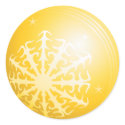 Christmas Yellow Bubble Snowflakes & Stars stickers