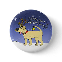 Christmas Yellow Lab buttons by MenagerieMayhem Christmas Yellow Lab buttons