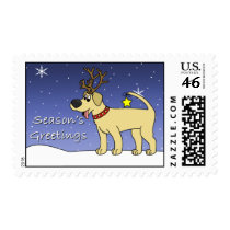 Christmas Yellow Lab Stamp