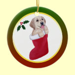 Christmas Yellow Labrador Ornament ornaments