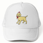 Christmas Yellow Labrador Puppy Cartoon Hats
