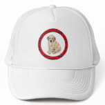 Christmas Yellow Labrador Puppy Tartan Hats