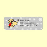 Christmas Yellow Labradors Cartoon labels