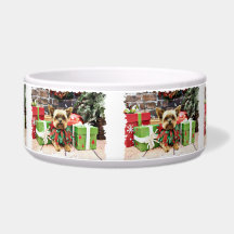 Christmas - Yorkie - Bentley Dog Food Bowl
