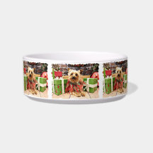 Christmas - Yorkie - Kensey Cat Food Bowls