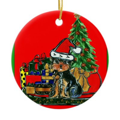 Christmas Yorkie Poo Christmas Ornament