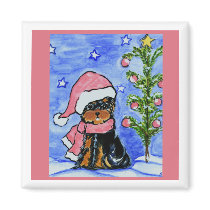 Christmas Yorkie Poo magnets