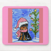 Christmas Yorkie Poo mousepads