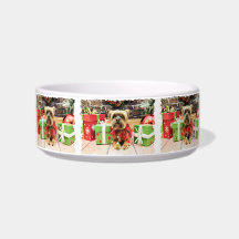 Christmas - Yorkie - Riley Pet Water Bowl