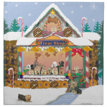 Christmas Yorkie Treat Shop Printed Napkin
