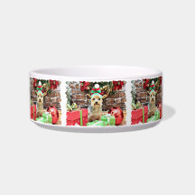 Christmas - Yorkie - Vinnie #32 Cat Bowls